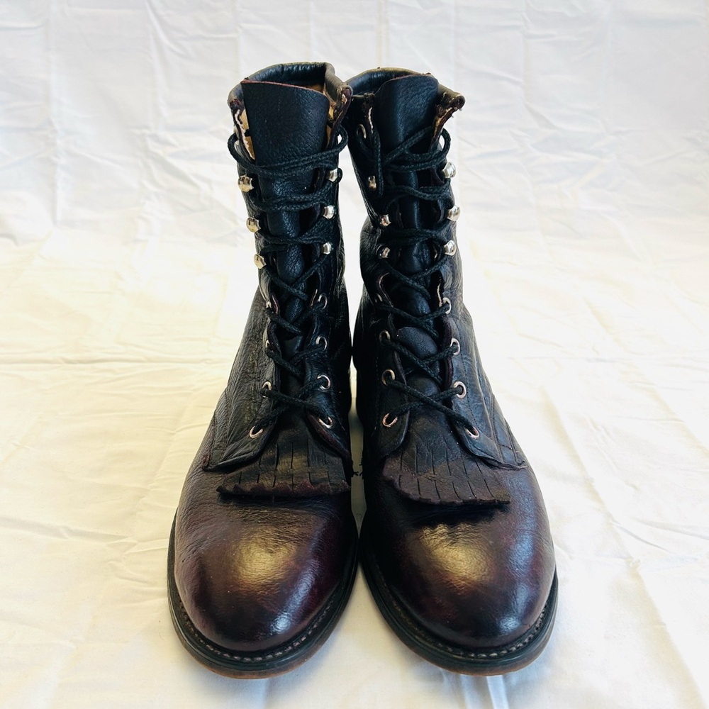 Vintage Ladies Justin Kiltie Leather Boots